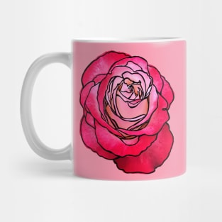 Cottage Core, Rose Flower Outline Mug
